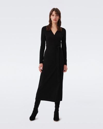 Diane von Furstenberg Astrid Wool-cashmere Wrap Dress By Diane Von Furstenberg - Black