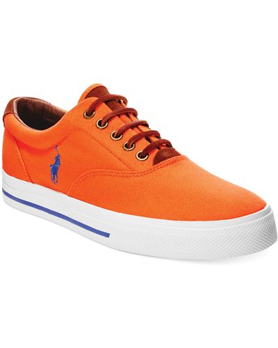 Ralph Lauren Polo Vaughn Canvas and Leather Sneakers - Orange