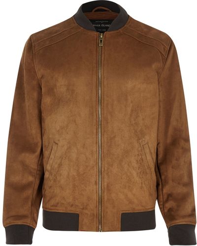 River Island Brown Faux Suede Jacket