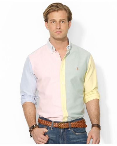 Polo Ralph Lauren Polo Classicfit Colorblocked Oxford Shirt - Pink