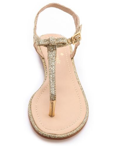 Kate Spade Andrea Metallic Flat Sandals Gold