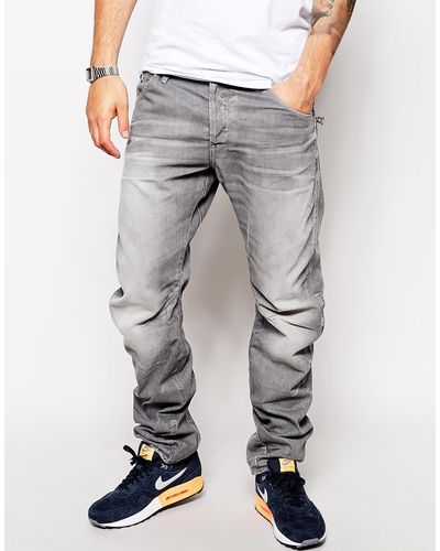 G-Star RAW G Star Jeans New Riley 3d Loose Tapered Gray Light Aged
