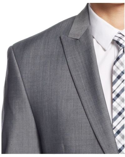 Calvin Klein Gray Sharkskin Slim-fit Suit