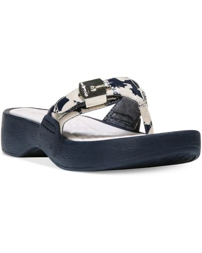 Dr. Scholls Roll Flatform Flip-flop Sandals - Blue