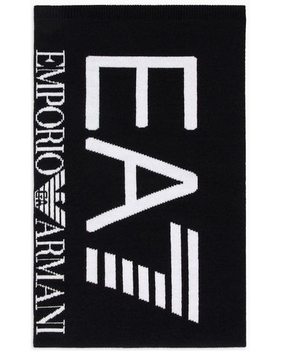 EA7 Scarf With Oversized Logo - Black
