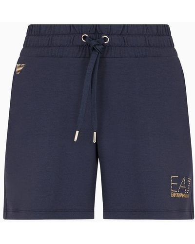 EA7 Evolution Viscose-blend Shorts - Blue