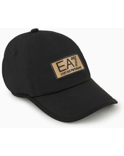 EA7 Asv Gold Label Recycled-fabric Baseball Cap - Black