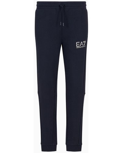EA7 Pantaloni Jogger Logo Series In Cotone - Blu