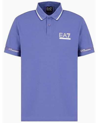 EA7 Polo Tennis Club In Cotone Stretch - Blu