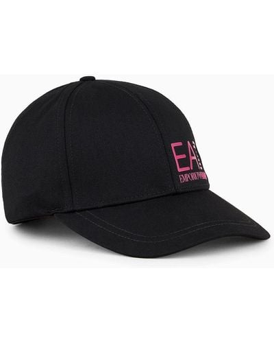 EA7 Cotton Baseball Cap - Black