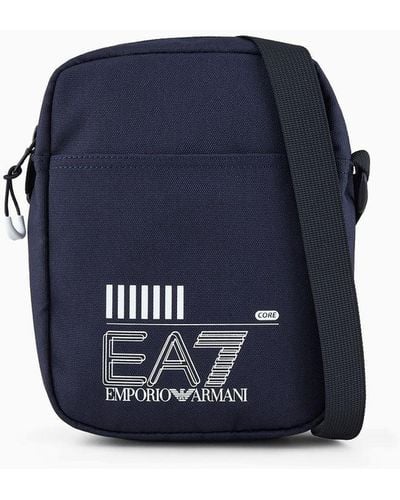 EA7 Train Core Small Recycled Fabric Shoulder Bag - Blue