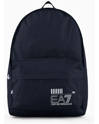 EA7 Asv Recycled-fabric Train Core Backpack - Blue
