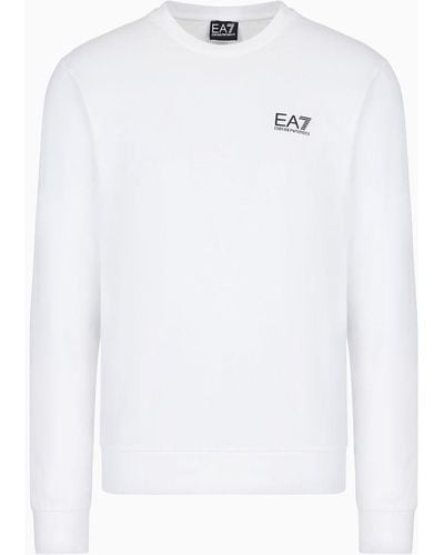 EA7 Core Identity Sweatshirt Mit Rundhalsausschnitt - Weiß