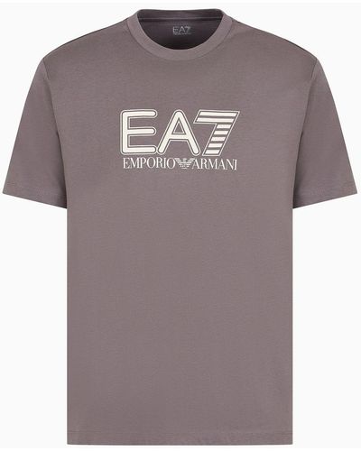 EA7 Visibility Cotton-jersey Crew-neck T-shirt - Grey
