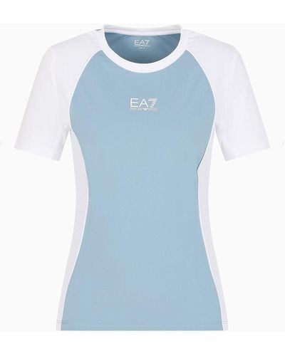 EA7 Tennis Pro T-shirt In Asv Ventus7 Technical Fabric - Blue