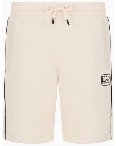 EA7 Core Identity Cotton-blend Board Shorts - Natural