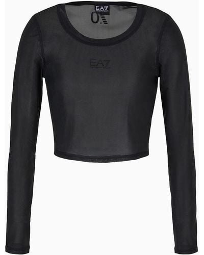 EA7 T-shirt Girocollo 7.0 In Jersey Glitter - Nero