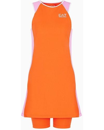 EA7 Asv Tennis Pro Kleid Aus Ventus7-funktionsgewebe - Orange