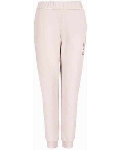 EA7 Logo Series Sweatpants In Asv Organic Cotton - Pink