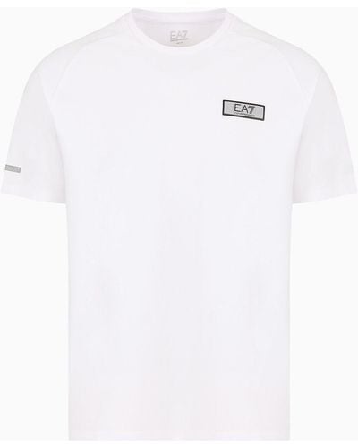 EA7 Dynamic Athlete T-shirt In Natural Ventus7 Technical Fabric - White