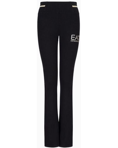 EA7 Core Lady Stretch-cotton Jersey Pants - Blue