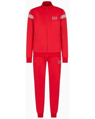 EA7 7 Lines Tracksuit In Technical Fabric - Red