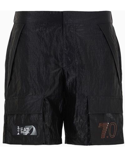 EA7 7.0 Cargo Shorts In Technical Fabric - Black