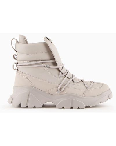 EA7 Hiking Boots With A Chunky Sole - Natural