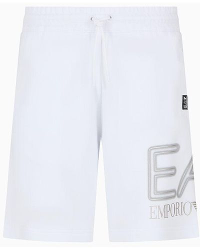 EA7 Bermuda Logo Series In Cotone - Bianco