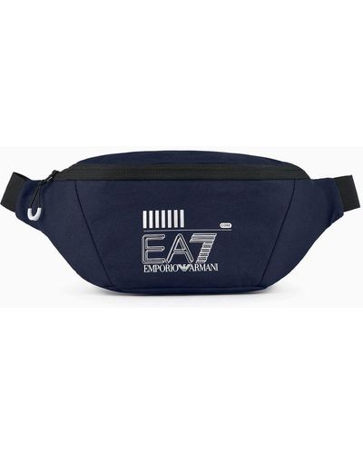 EA7 Train Core Recycled Fabric Belt Bag - Blue