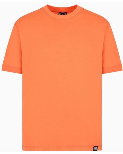 EA7 Unisex Core Identity T-shirt In Asv Organic Cotton - Orange