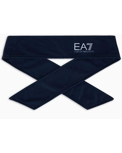EA7 Tennis Pro Cotton-blend Headband - Blue