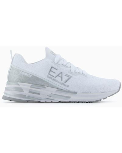 EA7 Crusher Distance Knit Sneaker - Weiß