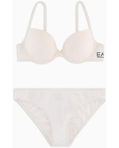 EA7 Push-up Bikini With Logo - White
