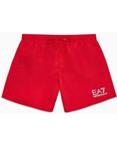 EA7 Costume Boxer Con Logo - Rosso