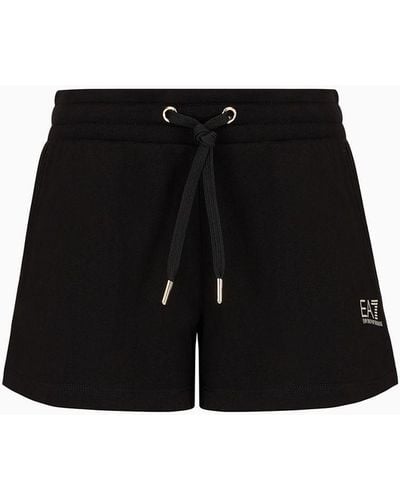 EA7 Shiny Shorts Aus Baumwolle - Schwarz