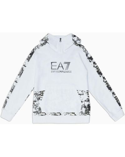 EA7 Visibility Boy Cotton Hooded Sweatshirt - Grey