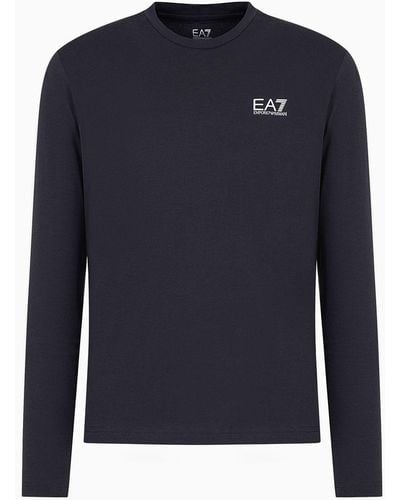 EA7 Core Identity T-shirt Mit Langen Ärmeln - Blau