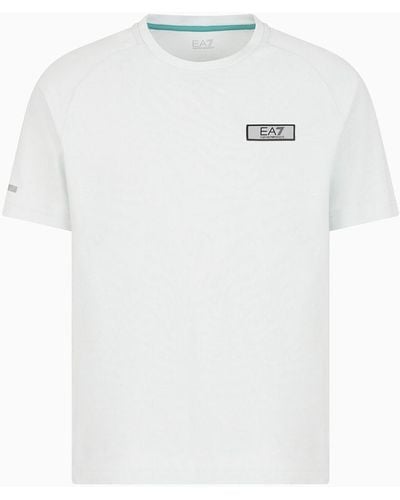 EA7 Dynamic Athlete T-shirt In Natural Ventus7 Technical Fabric - White