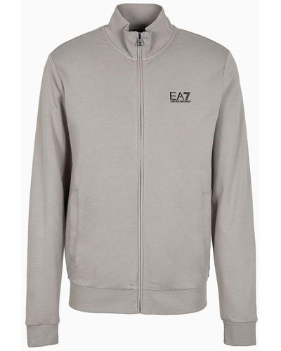 EA7 Core Identity Sweatshirt Aus Baumwolle - Grau