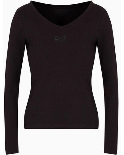EA7 Long Sleeves T-shirts - Black