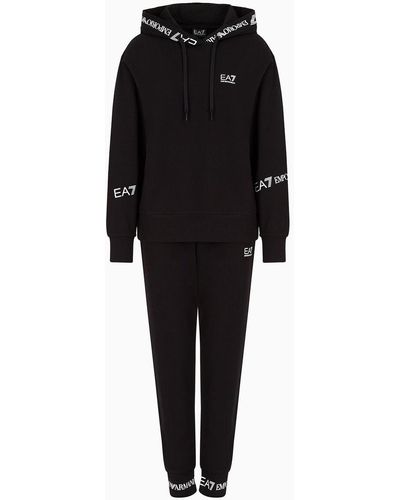 EA7 Stretch Cotton Tracksuit - Black