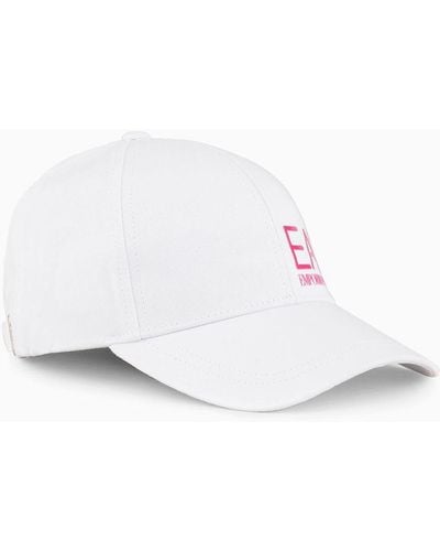 EA7 Cappello Baseball In Cotone - Bianco