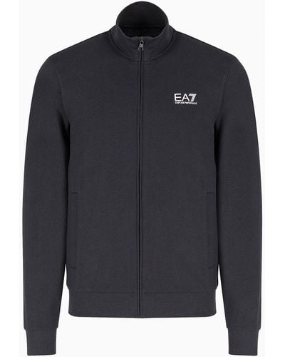 EA7 Core Identity Sweatshirt Aus Baumwolle - Blau