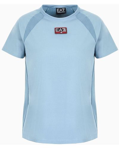 EA7 Asv Dynamic Athlete T-shirt Mit Rundhalsausschnitt Aus Ventus7-funktionsgewebe - Blau