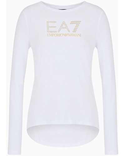 EA7 T-shirt Evolution A Maniche Lunghe - Bianco
