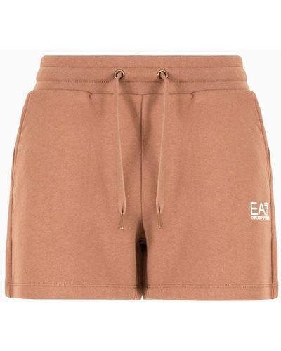EA7 Shiny Cotton Shorts - Pink