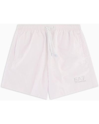 EA7 Swim Trunks With Logo - White