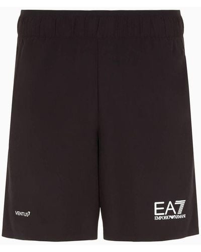 EA7 Tennis Pro Bermuda Shorts In Ventus7 Technical Fabric - White