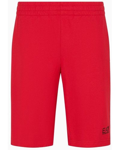 EA7 Core Identity Cotton Board Shorts - Red